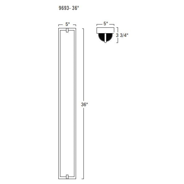 Norwell Lighting Alto 36" Chrome LED ADA Sconce With Matte Opal Glass Diffuser