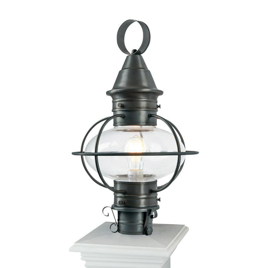 Norwell Lighting American Onion 19" x 11" 1-Light Gun Metal Medium Outdoor Post Light With Clear Glass Diffuser