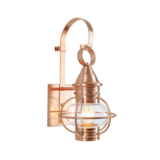 Norwell Lighting American Onion 21" x 11" 1-Light Copper Medium Outdoor Wall Light With Clear Glass Diffuser