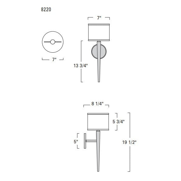 Norwell Lighting Angelica 20" x 7" 1-Light Brushed Nickel Indoor Wall Sconce