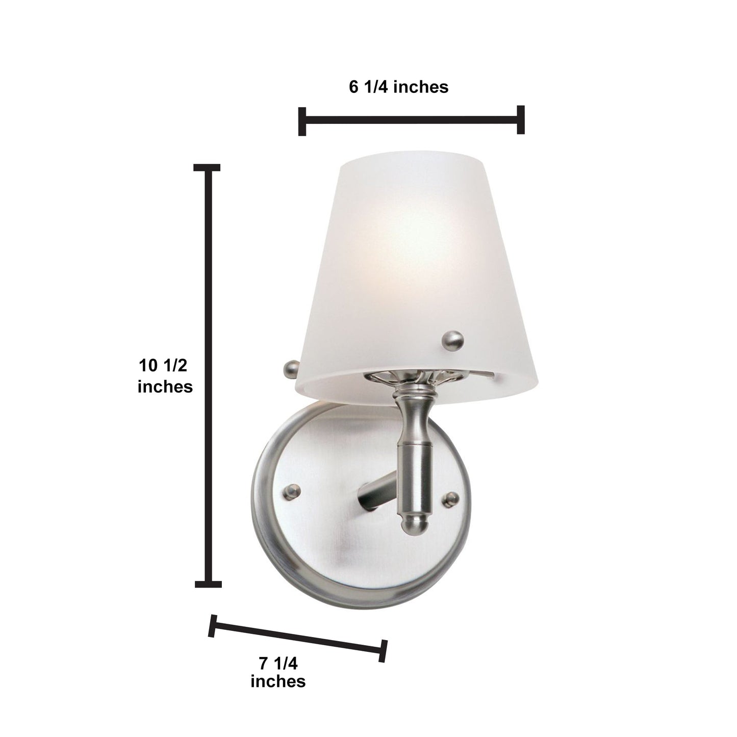 Norwell Lighting Arlington 11" x 6" 1-Light Polished Nickel Sconce With Frosted Glass Diffuser