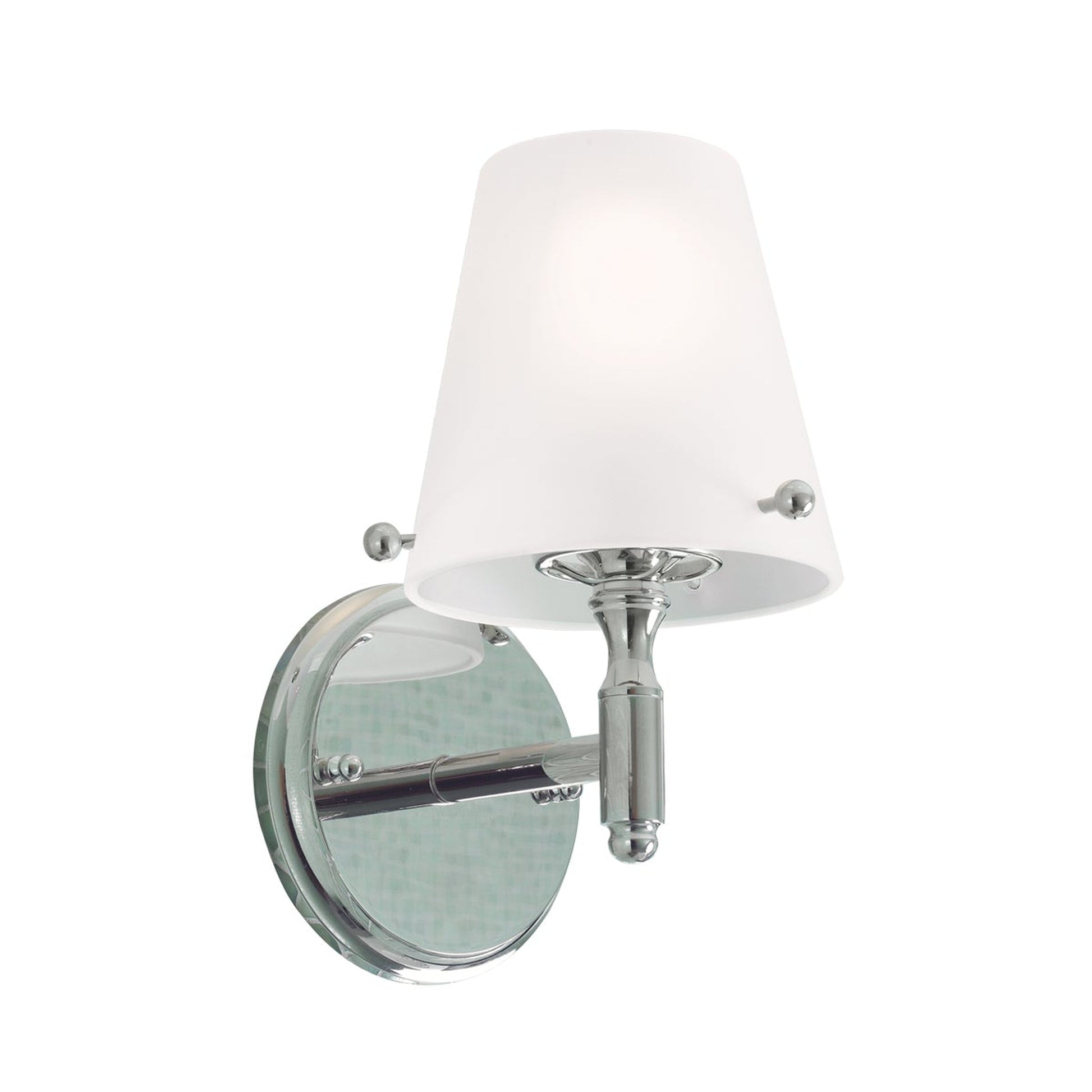 Norwell Lighting Arlington 11" x 6" 1-Light Polished Nickel Sconce With Frosted Glass Diffuser