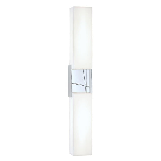 Norwell Lighting Artemis 24" 2-Light Chrome LED Vanity Sconce With Matte Opal Acrylic Diffusers