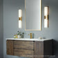 Norwell Lighting Artemis 24" 2-Light Satin Brass LED Vanity Sconce With Matte Opal Acrylic Diffusers