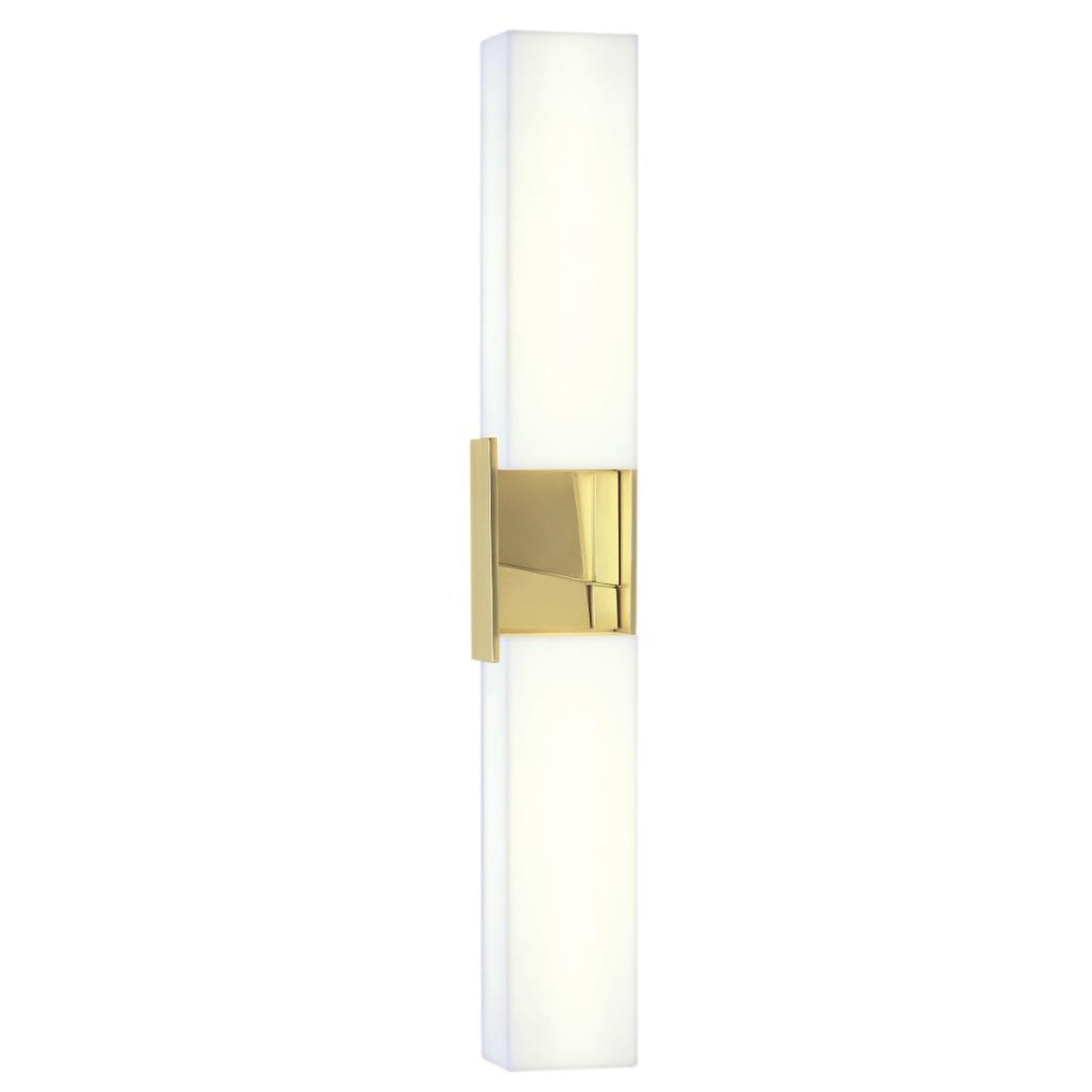 Norwell Lighting Artemis 24" 2-Light Satin Brass LED Vanity Sconce With Matte Opal Acrylic Diffusers