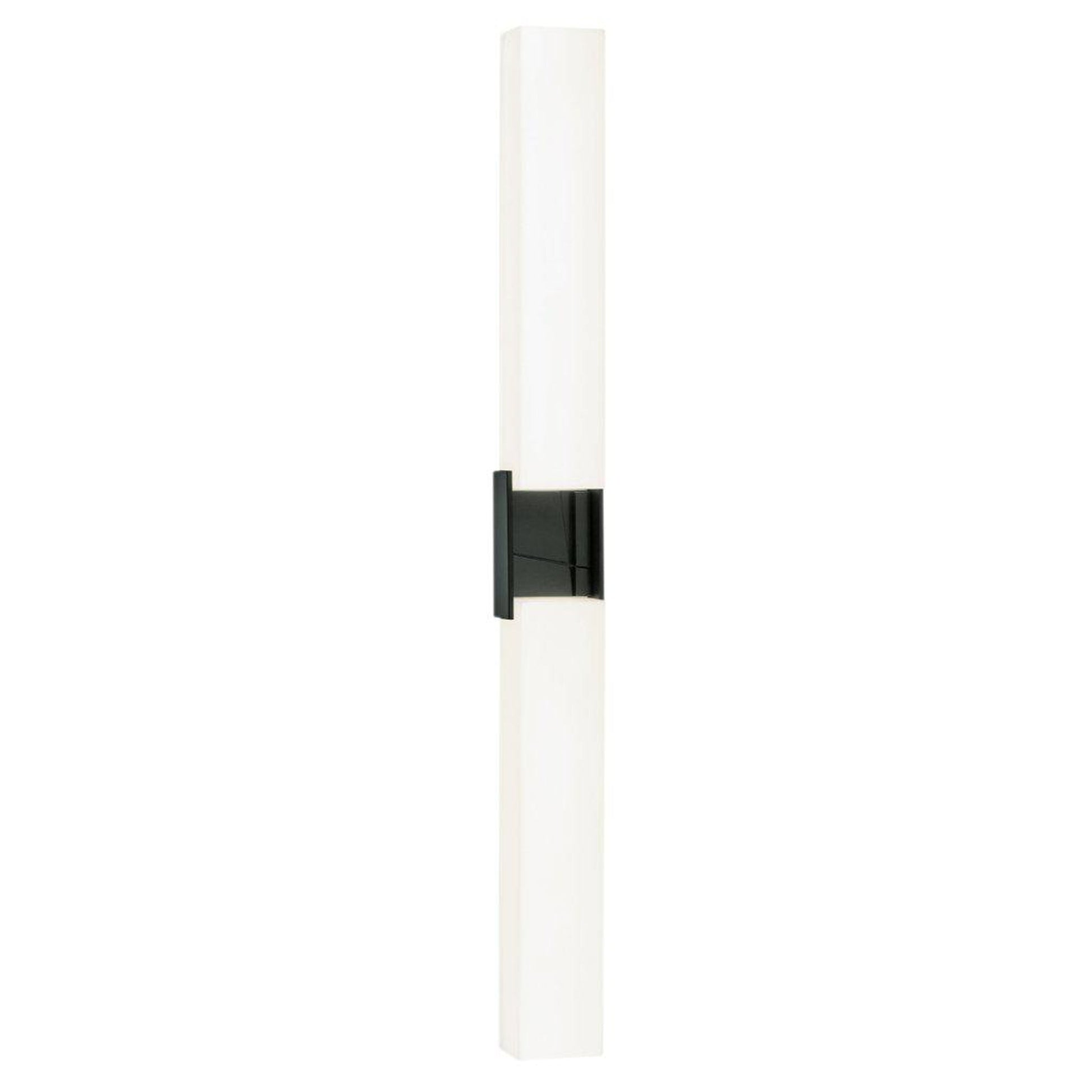 Norwell Lighting Artemis 36" 2-Light Matte Black LED Vanity Sconce With Matte Opal Acrylic Diffusers