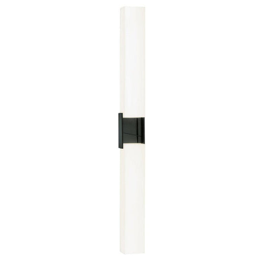 Norwell Lighting Artemis 36" 2-Light Matte Black LED Vanity Sconce With Matte Opal Acrylic Diffusers