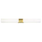 Norwell Lighting Artemis 36" 2-Light Satin Brass LED Vanity Sconce With Matte Opal Acrylic Diffusers