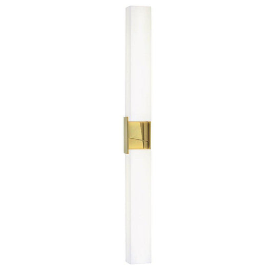 Norwell Lighting Artemis 36" 2-Light Satin Brass LED Vanity Sconce With Matte Opal Acrylic Diffusers