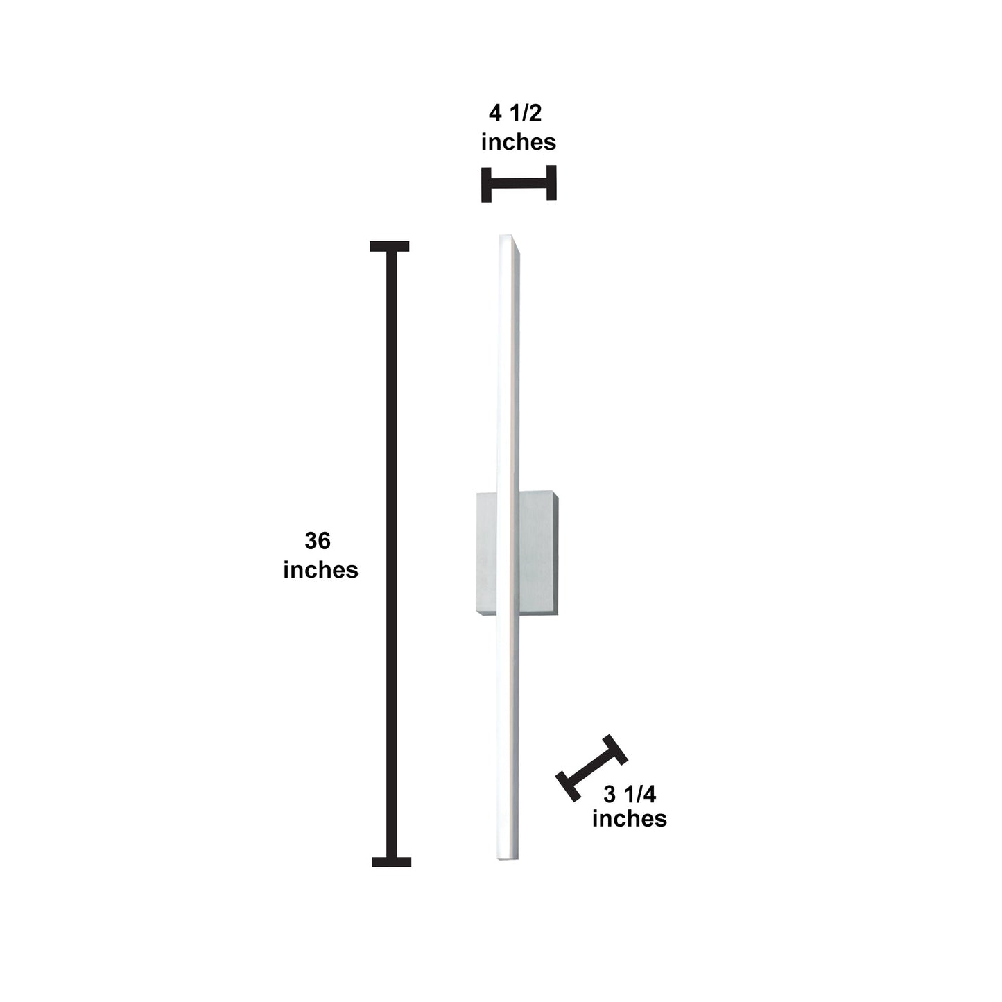 Norwell Lighting Ava 36" 1-Light Gloss White Vanity LED Sconce With Matte Opal Acrylic Diffuser