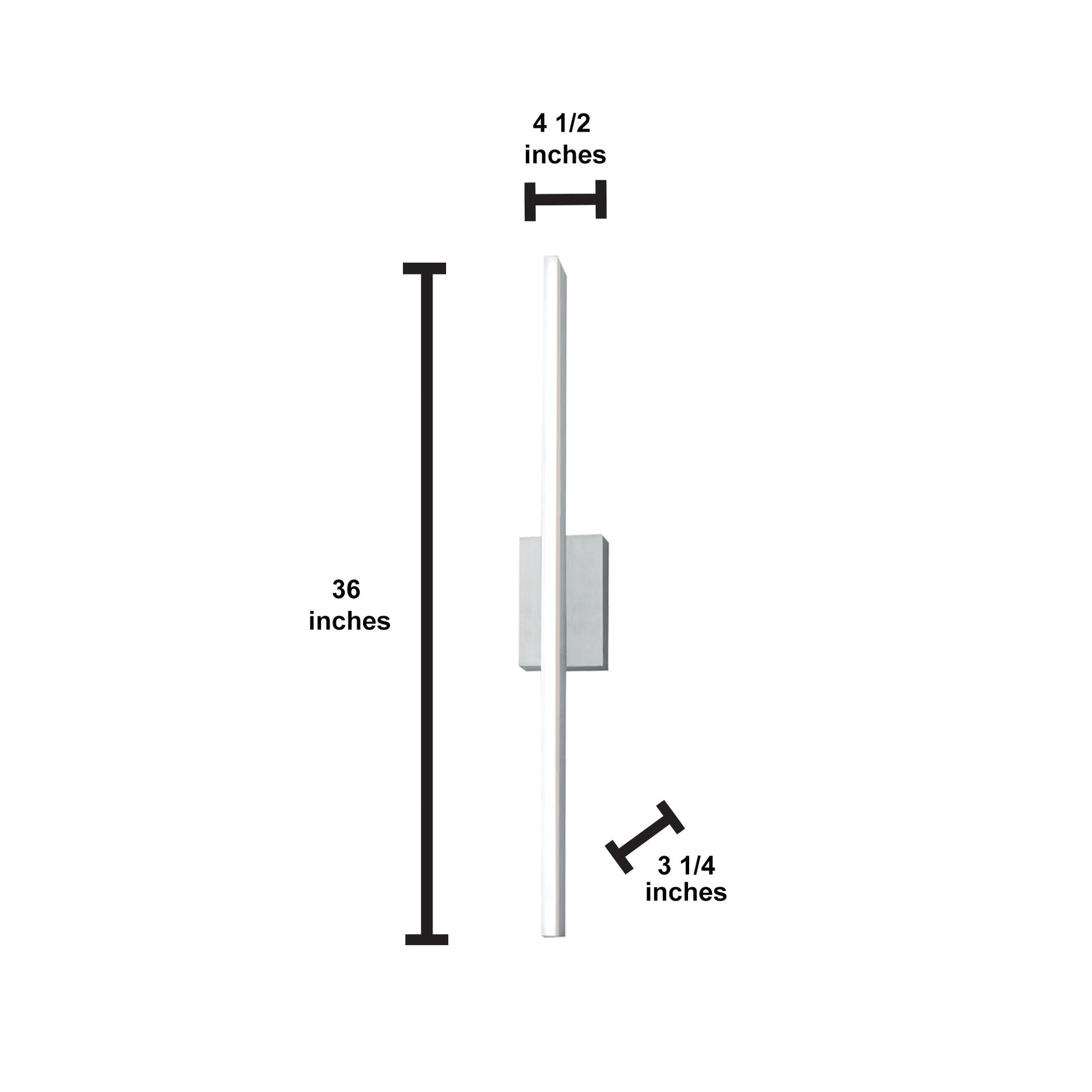 Norwell Lighting Ava 36" 1-Light Gloss White Vanity LED Sconce With Matte Opal Acrylic Diffuser