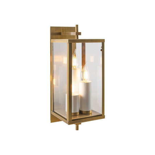 Norwell Lighting Back Bay 17" x 6" 3-Light Aged Brass Small Outdoor Wall Light , American Made