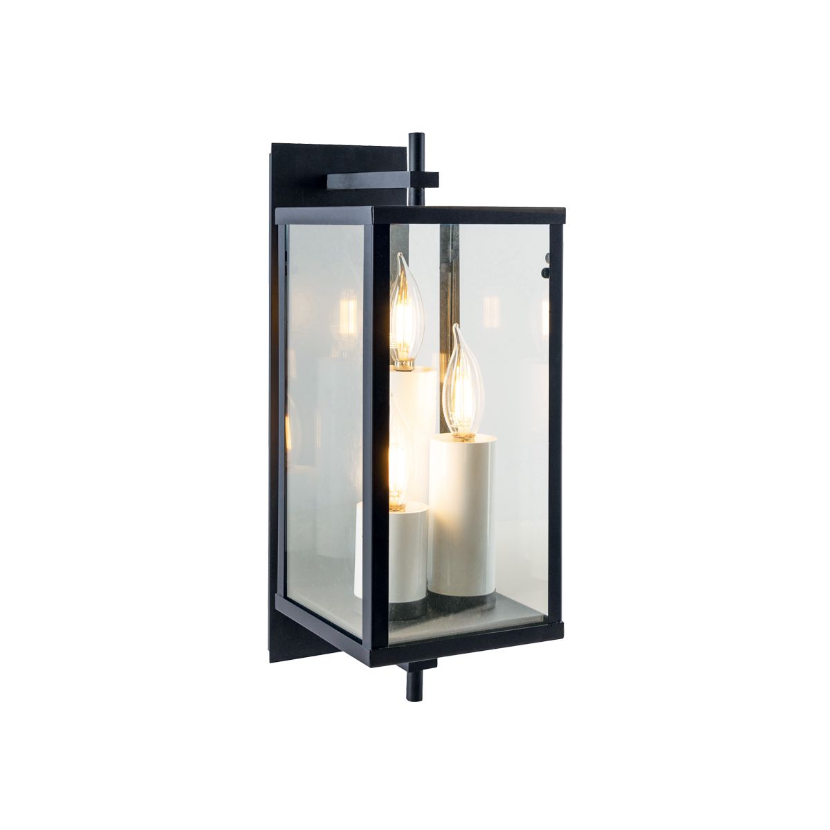 Norwell Lighting Back Bay 17" x 6" 3-Light Matte Black Small Outdoor Wall Light , American Made