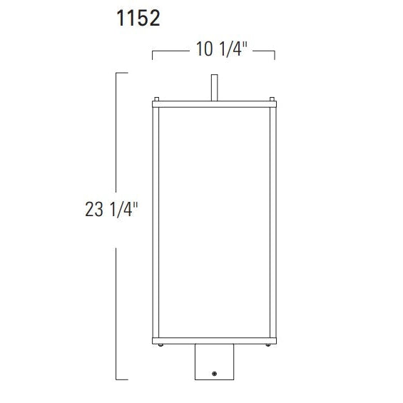 Norwell Lighting Back Bay 23" x 10" 3-Light Matte Black Outdoor Post Light With Clear Glass Diffuser