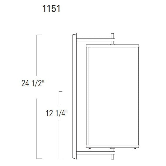 Norwell Lighting Back Bay 25" x 10" 3-Light Aged Brass Large Outdoor Wall Light , American Made