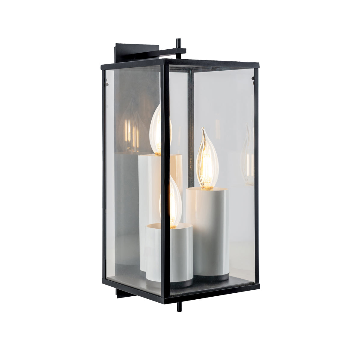 Norwell Lighting Back Bay 25" x 10" 3-Light Matte Black Large Outdoor Wall Light , American Made