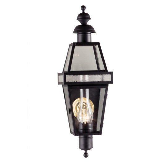 Norwell Lighting Beacon 33" 1-Light Black Outdoor Wall Light With Clear Glass Diffuser