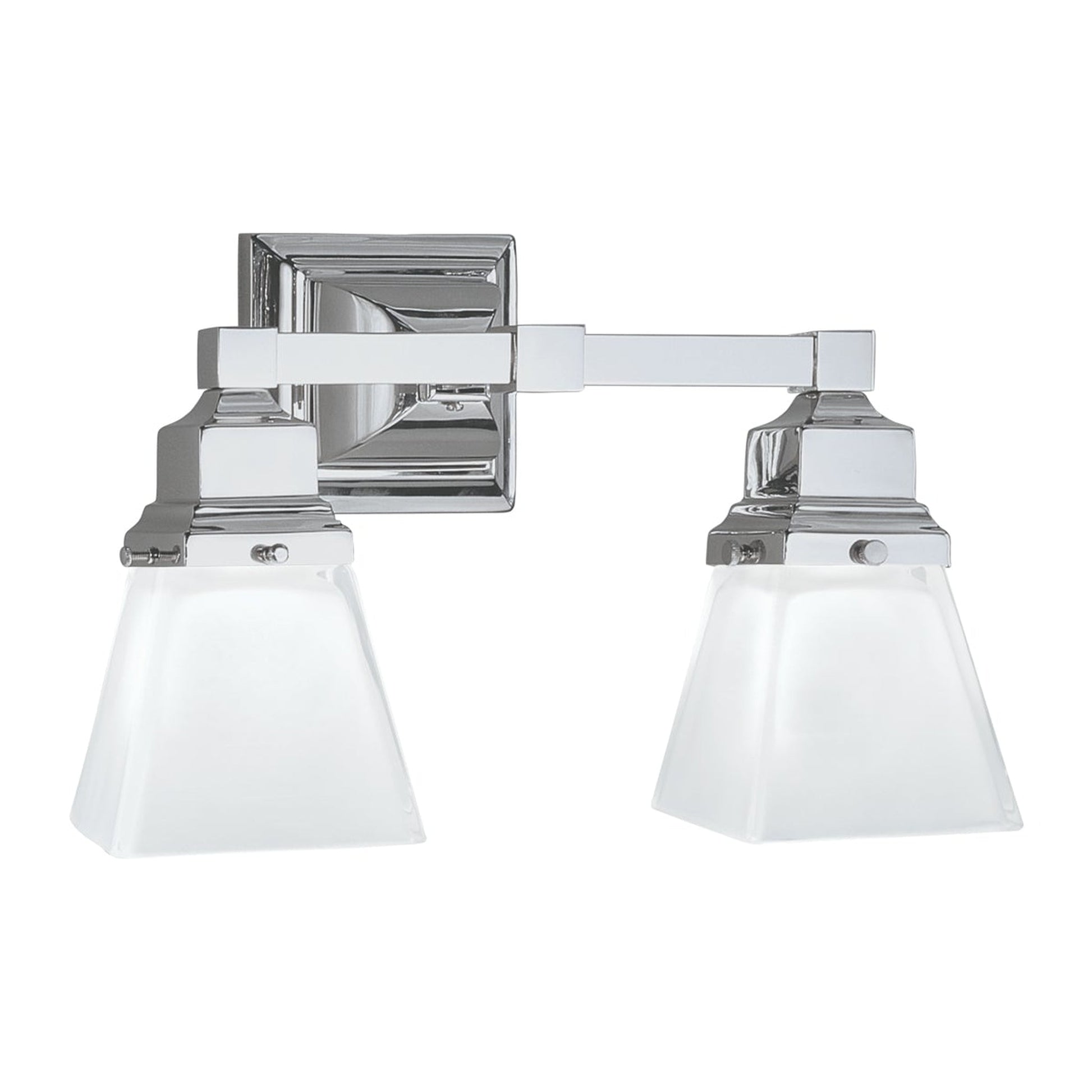 Norwell Lighting Birmingham 9" x 14" 2-Light Chrome Vanity Lighting With Square Glass Diffuser