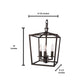 Norwell Lighting Cage 14" x 9" 3-Light Bronze Mini Chandelier