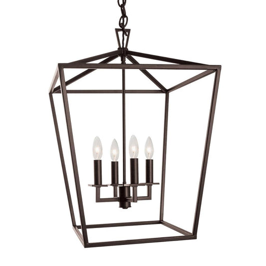Norwell Lighting Cage 26" x 18" 4-Light Bronze Medium Medium Chandelier