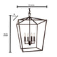 Norwell Lighting Cage 26" x 18" 4-Light Matte Black Medium Chandelier