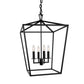 Norwell Lighting Cage 26" x 18" 4-Light Matte Black Medium Chandelier