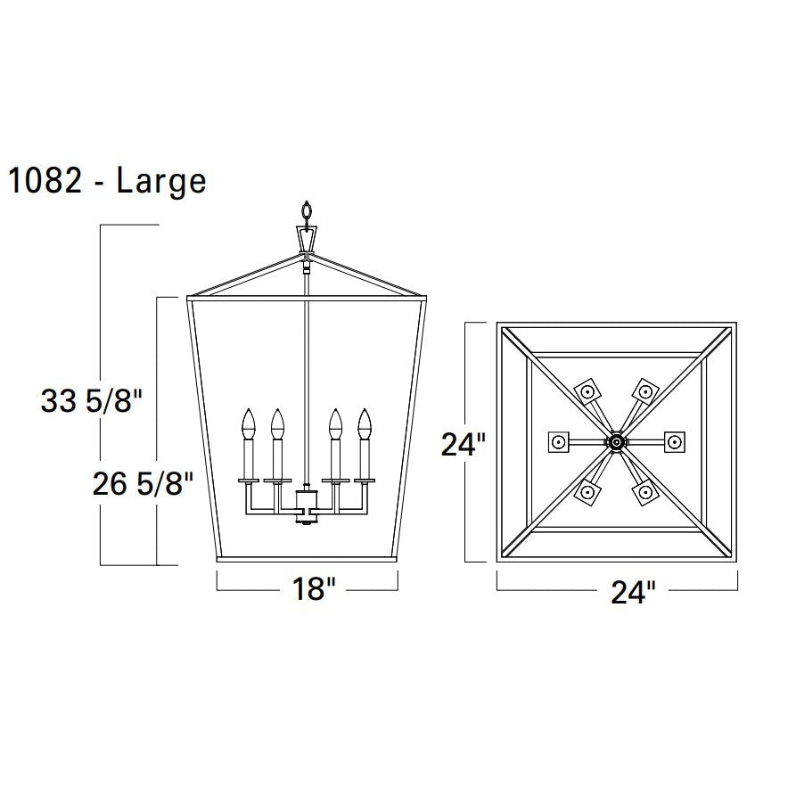 Norwell Lighting Cage 34" x 24" 6-Light Matte Black Large Chandelier