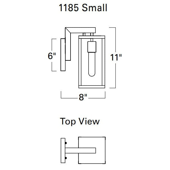 Norwell Lighting Capture 11" x 5" 1-Light Matte Black Brass Small Outdoor Wall Light With Clear Glass Diffuser