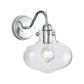 Norwell Lighting Clara 12" x 8" 1-Light Chrome Sconce With Clear Glass Diffuser