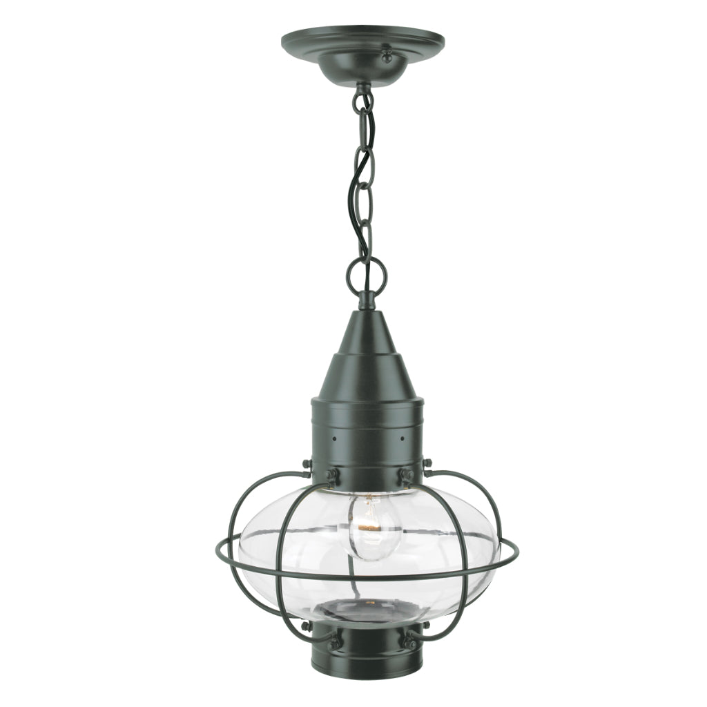 Norwell Lighting Classic Onion 15" x 11" 1-Light Gun Metal Medium Pendant With Clear Glass Diffuser