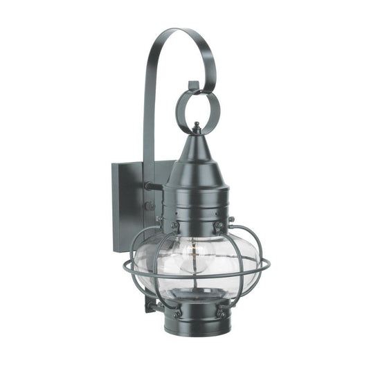 Norwell Lighting Classic Onion 16" x 9" 1-Light Gun Metal Small Outdoor Wall Light With Clear Glass Diffuser
