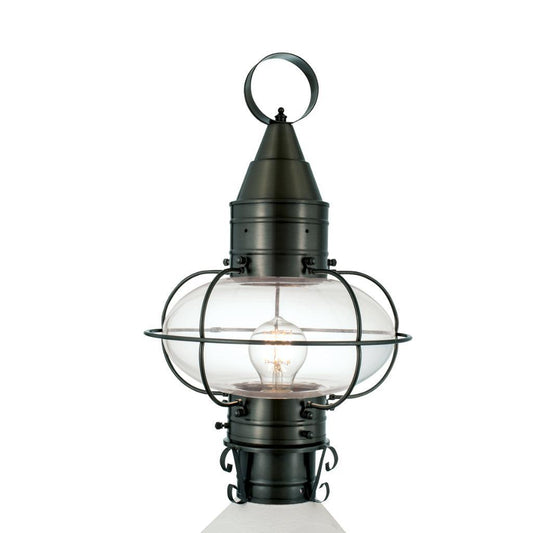 Norwell Lighting Classic Onion 18" x 11" 1-Light Gun Metal Medium Outdoor Post Light With Clear Glass Diffuser