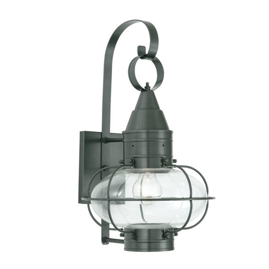 Norwell Lighting Classic Onion 19" x 11" 1-Light Gun Metal Medium Outdoor Wall Light With Clear Glass Diffuser