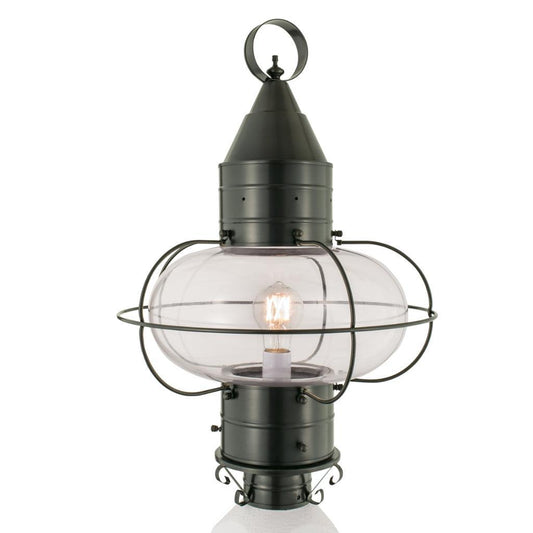 Norwell Lighting Classic Onion 22" x 15" 1-Light Gun Metal Large Outdoor Post Light With Clear Glass Diffuser