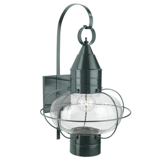Norwell Lighting Classic Onion 24" x 15" 1-Light Gun Metal Large Outdoor Wall Light With Clear Glass Diffuser