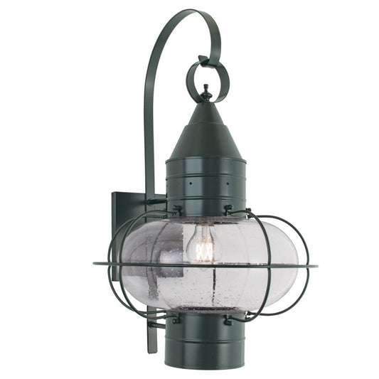 Norwell Lighting Classic Onion 24" x 15" 1-Light Gun Metal Large Outdoor Wall Light With Seedy Glass Diffuser