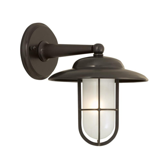 Norwell Lighting Compton Wall 11" x 9" 1-Light Bronze Outdoor Wall Light With Shiny Opal Diffuser