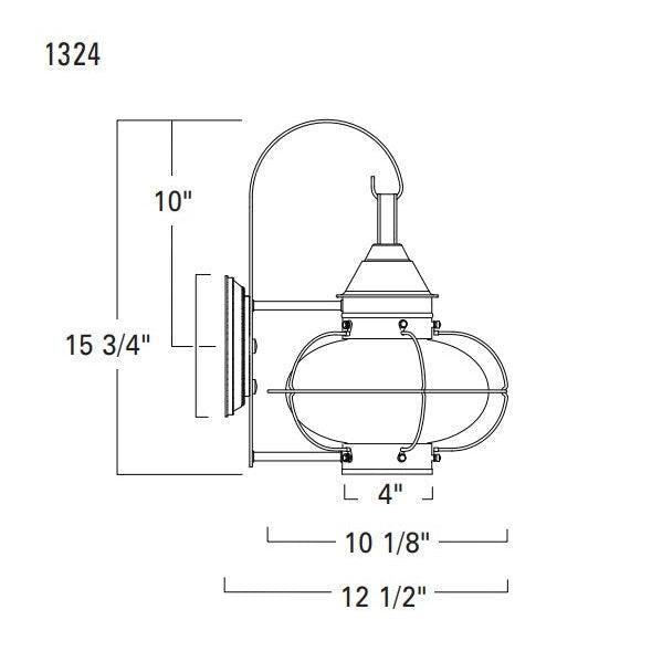 Norwell Lighting Cottage Onion 16" x 11" 1-Light Bronze Large Outdoor Wall Light With Seedy Glass Diffuser