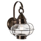 Norwell Lighting Cottage Onion 16" x 11" 1-Light Bronze Large Outdoor Wall Light With Seedy Glass Diffuser