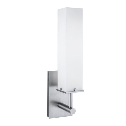 Norwell Lighting Dean 5" x 18" Square Brushed Nickel LED Wall Sconce With Matte Opal Diffuser