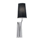 Norwell Lighting Diamond 1-Light Round Polished Nickel Steel Indoor Wall Sconce With Black Fabric Shade