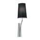 Norwell Lighting Diamond 1-Light Round Polished Nickel Steel Indoor Wall Sconce With Black Fabric Shade