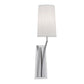 Norwell Lighting Diamond 1-Light Round Polished Nickel Steel Indoor Wall Sconce With White Fabric Shade