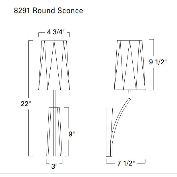 Norwell Lighting Diamond 1-Light Round Polished Nickel Steel Indoor Wall Sconce With White Fabric Shade