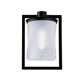 Norwell Lighting Drape 13" x 9" 1-Light Matte Black Small Outdoor Wall Sconce Light With Frosted Glass Diffuser