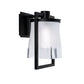 Norwell Lighting Drape 13" x 9" 1-Light Matte Black Small Outdoor Wall Sconce Light With Frosted Glass Diffuser