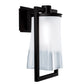 Norwell Lighting Drape 17" x 9" 1-Light Matte Black Large Outdoor Wall Sconce Light With Frosted Glass Diffuser