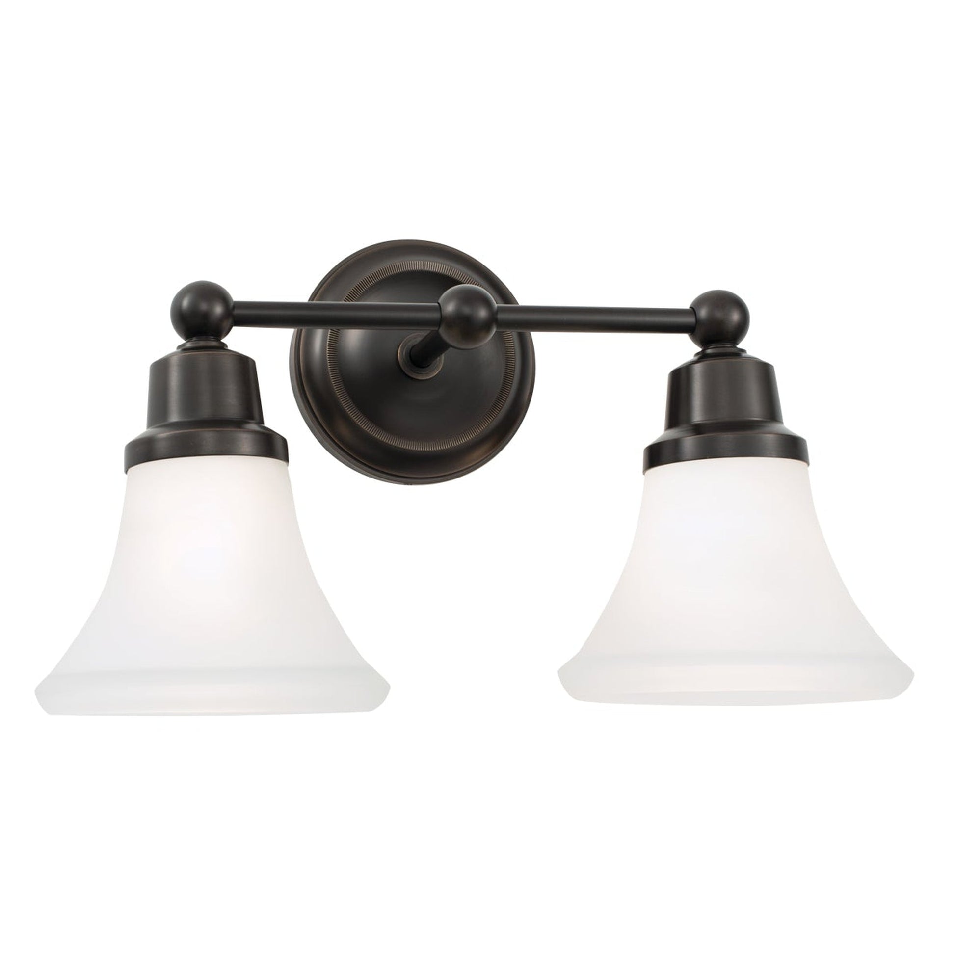 Norwell Lighting Elizabeth 10" x 17" 2-Light Oil Rubbed Bronze Vanity Sconce With Flared Glass Diffuser