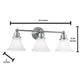 Norwell Lighting Elizabeth 10" x 24" 3-Light Brushed Nickel Vanity Sconce With Flared Glass Diffuser