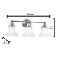 Norwell Lighting Elizabeth 10" x 24" 3-Light Oil Rubbed Bronze Vanity Wall Sconce With Flared Glass Diffuser